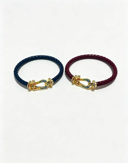 ¡®Sprite Jewelry2026 New Horseshoe Buckle Leather Couple Bracelet