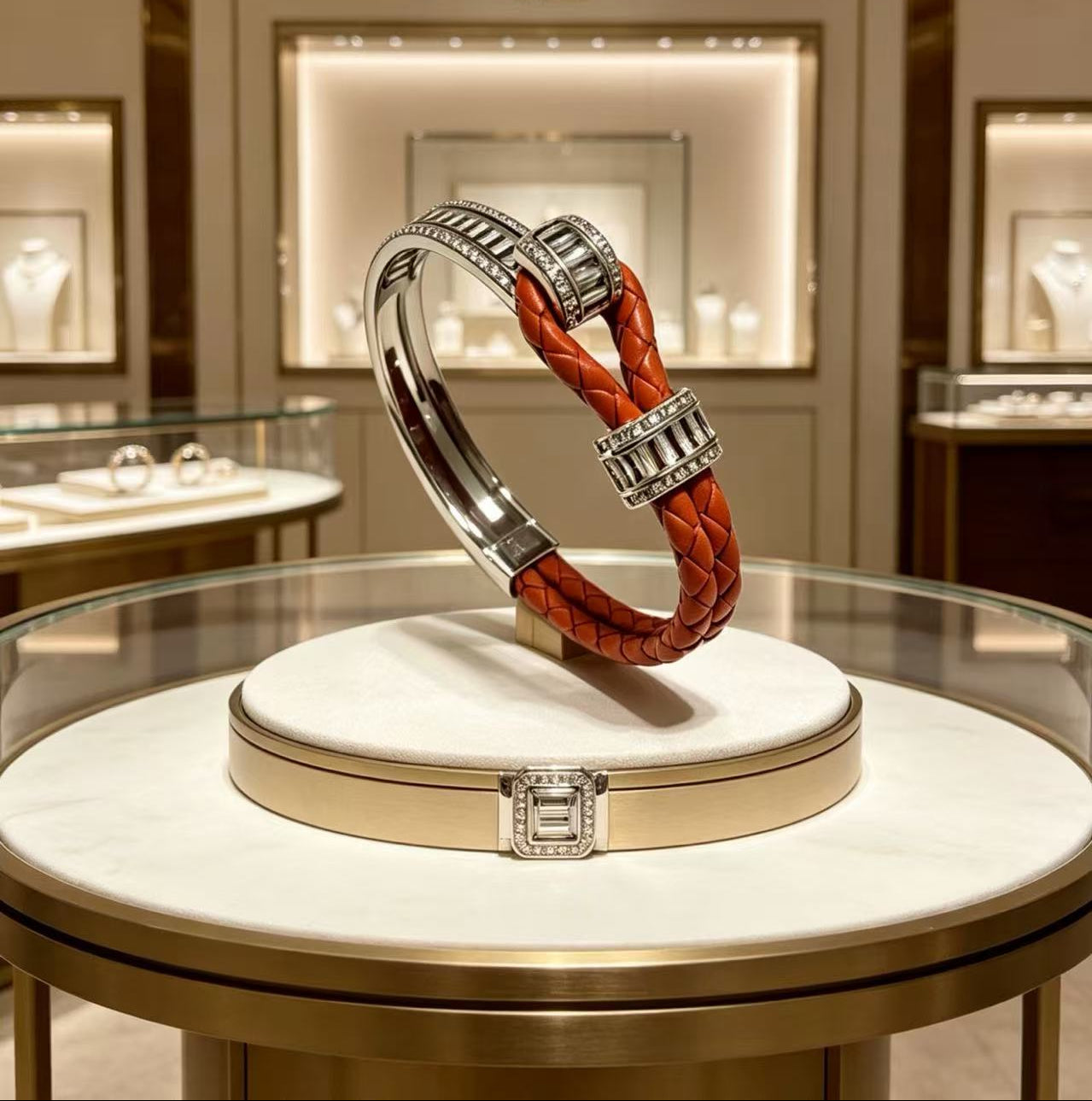 ¡®Sprite Jewelry2026 New Half-Diamond Horseshoe Buckle Bangle