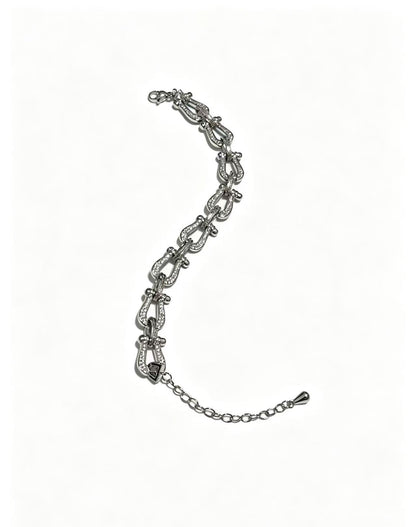 ¡®Sprite JewelryDiamond-studded Horseshoe Bracelet