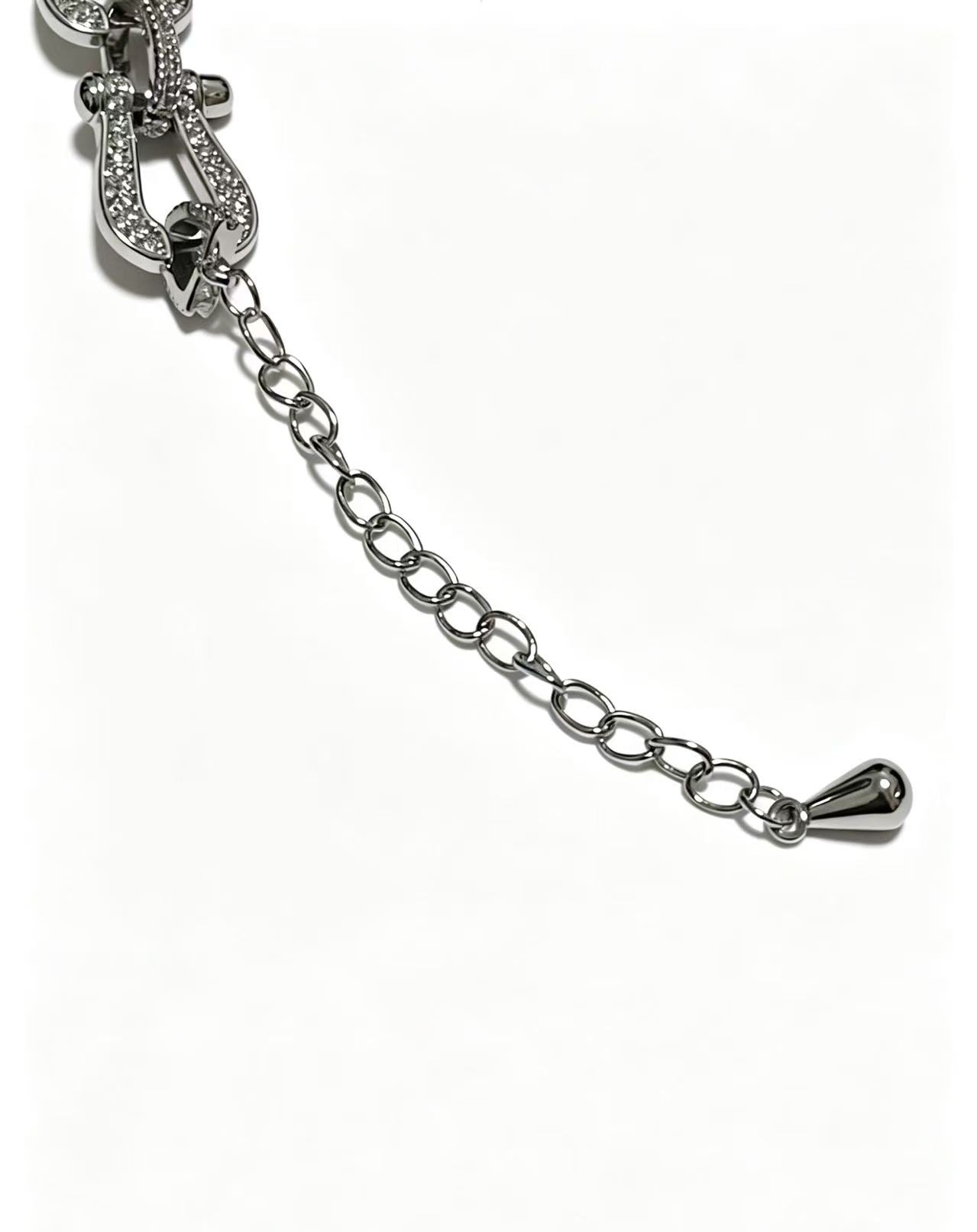 ¡®Sprite JewelryDiamond-studded Horseshoe Bracelet