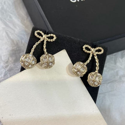 [Sprite Jewelry] Cherry Crystal Pavé Necklace & Stud Earrings& SeracelettB