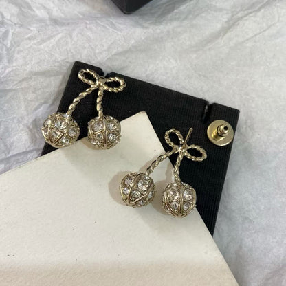 [Sprite Jewelry] Cherry Crystal Pavé Necklace & Stud Earrings& SeracelettB