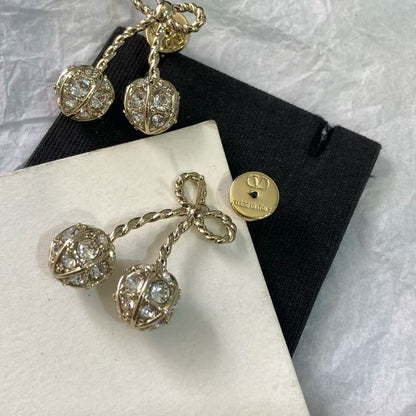 [Sprite Jewelry] Cherry Crystal Pavé Necklace & Stud Earrings& SeracelettB