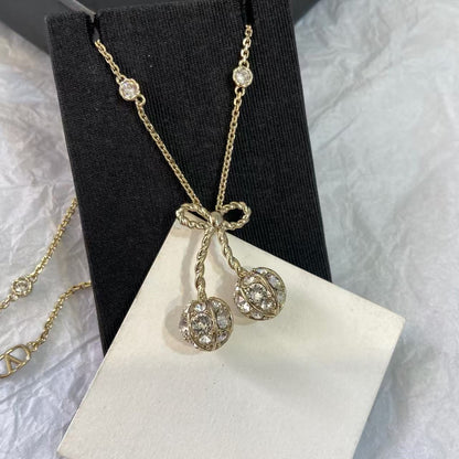 [Sprite Jewelry] Cherry Crystal Pavé Necklace & Stud Earrings& SeracelettB