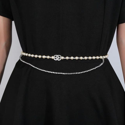 [Sprite Jewelry]Double C Pearl Waist Chain