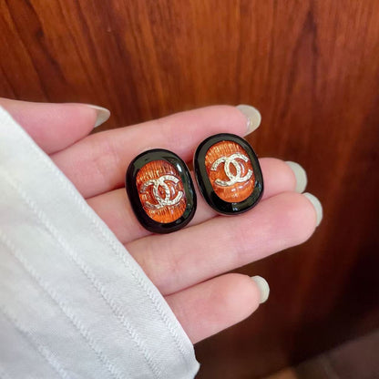 [Sprite Jewelry]Amber & Glass Stud Earrings