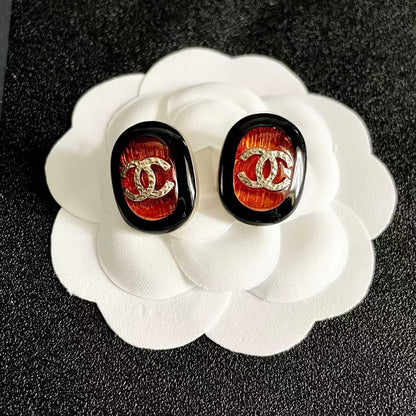 [Sprite Jewelry]Amber & Glass Stud Earrings