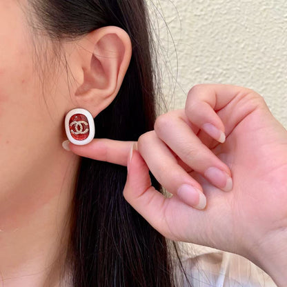 [Sprite Jewelry]Amber & Glass Stud Earrings