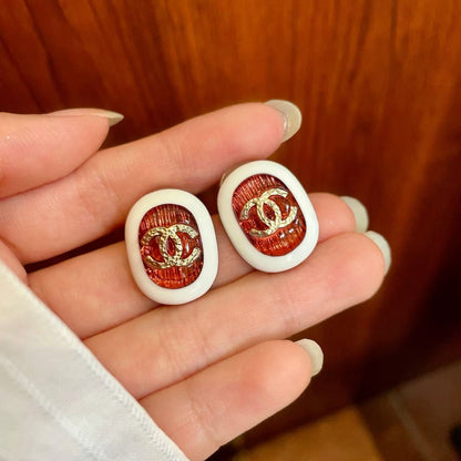 [Sprite Jewelry]Amber & Glass Stud Earrings