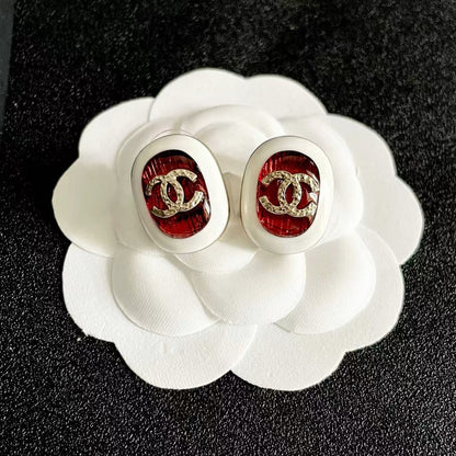 [Sprite Jewelry]Amber & Glass Stud Earrings