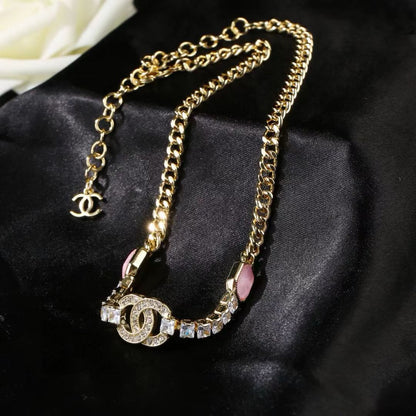 [Sprite Jewelry]Pink Sugar Cube Double CC Crystal Choker