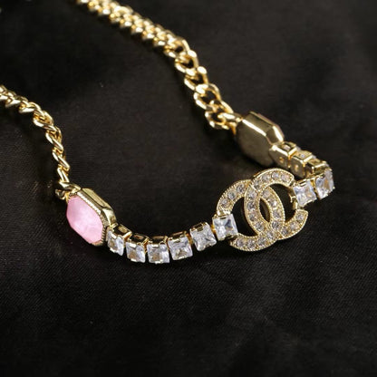 [Sprite Jewelry]Pink Sugar Cube Double CC Crystal Choker