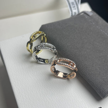 [Sprite Jewelry]Sliding Single Diamond Ring