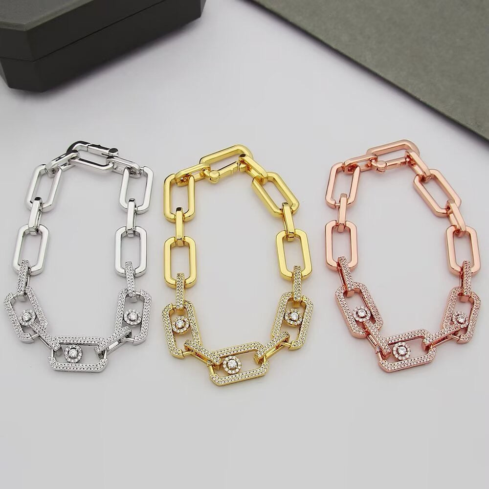 [Sprite Jewelry]Large Full Diamond Unisex Sliding Bracelet with Moissanite