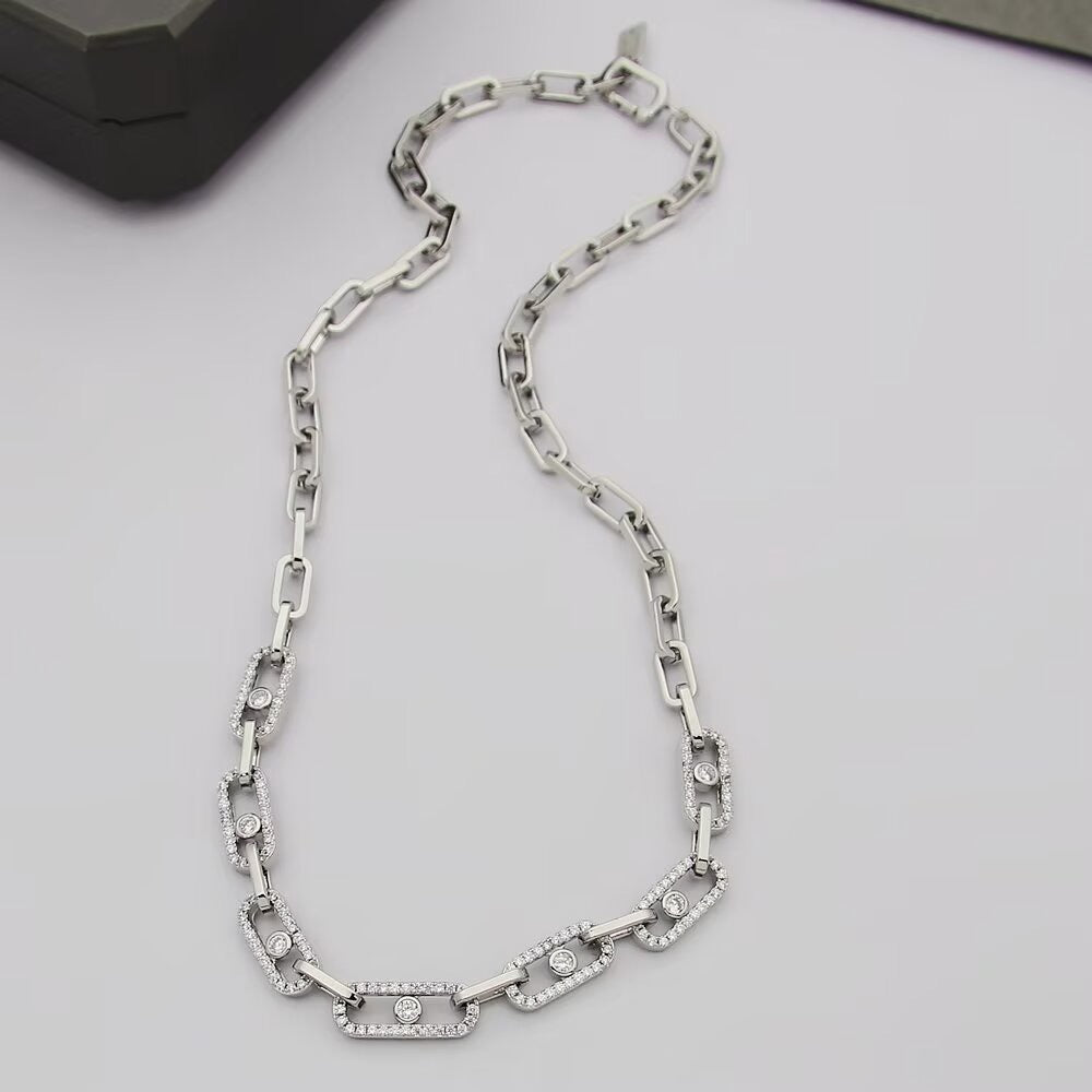 [Sprite Jewelry]Move Link Pave Diamond Necklace