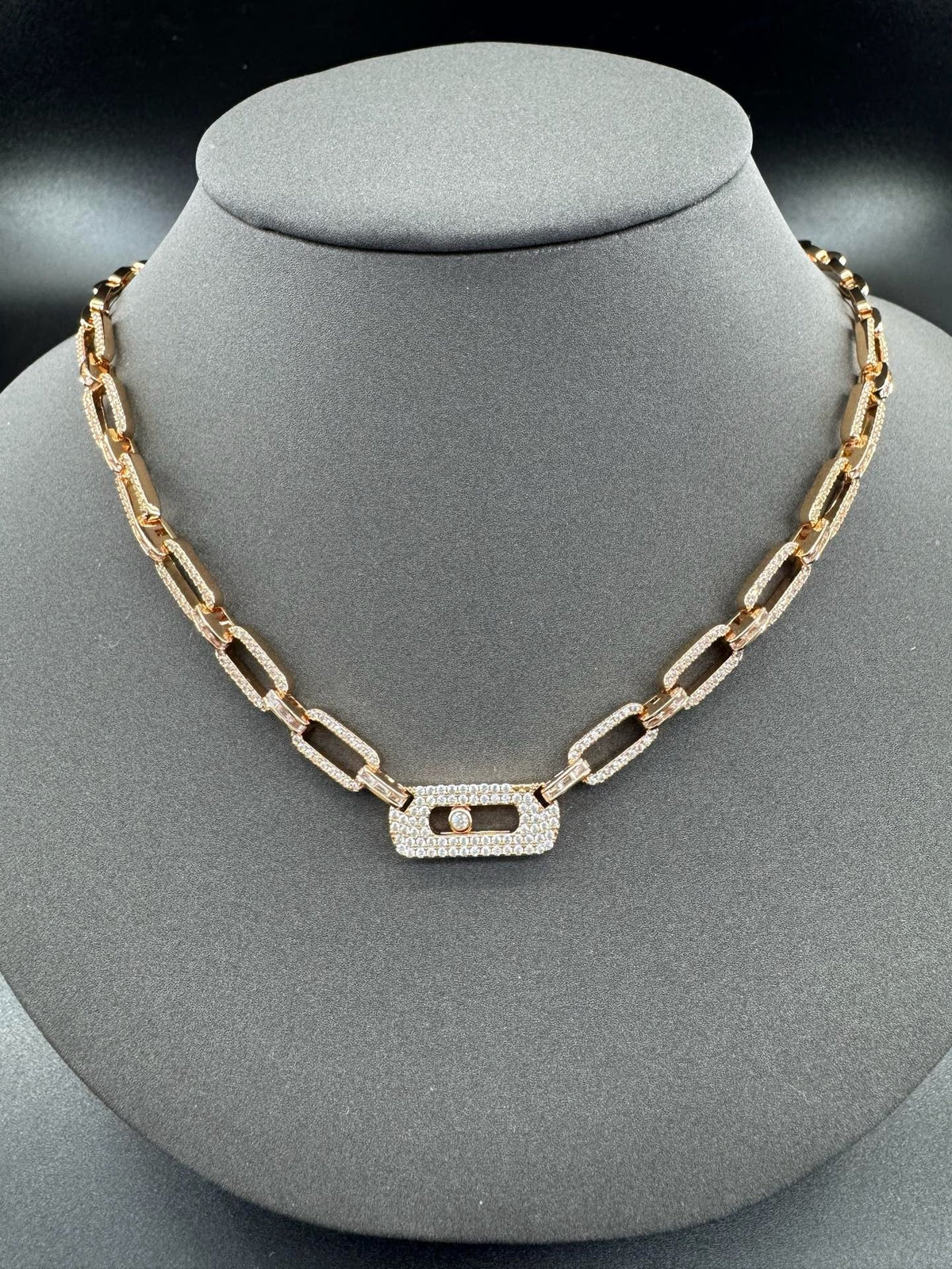 [Sprite Jewelry] Move Link Pave Diamond Chain Necklace