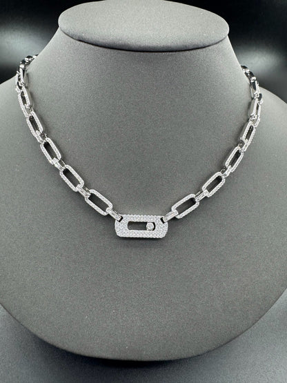 [Sprite Jewelry] Move Link Pave Diamond Chain Necklace