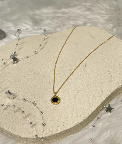 [Sprite Jewelry] T  Round Double-Sided Mother-of-Pearl Necklace