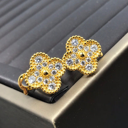 ¡®Sprite Jewelry¡¯Full Pave Clover Stud Earrings