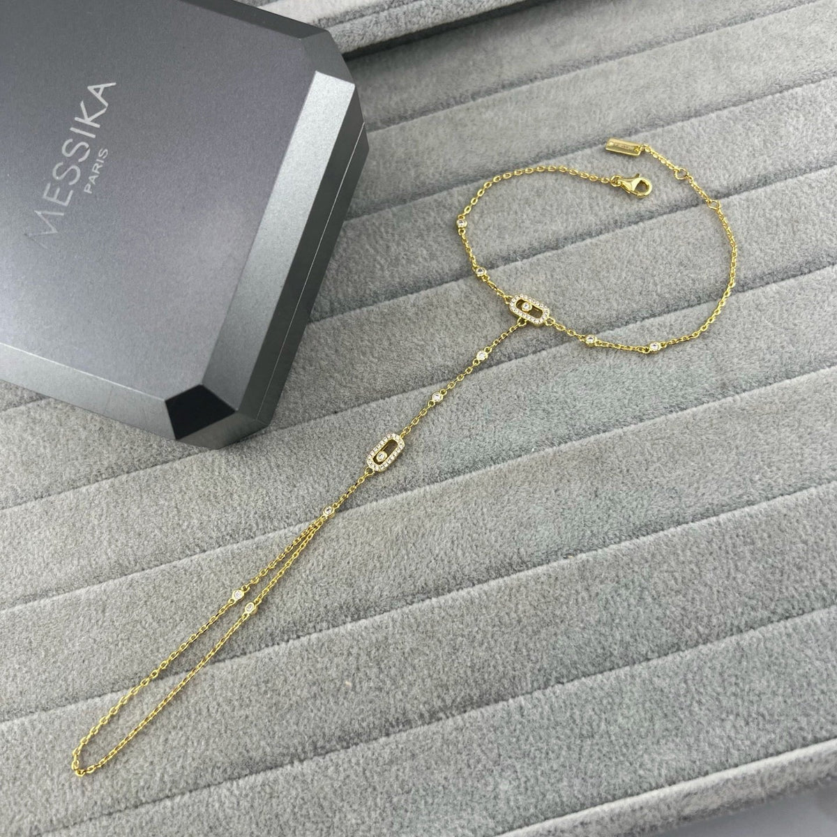 [Sprite Jewelry] Flexible Arm Chain Bracelet with Sliding Diamonds