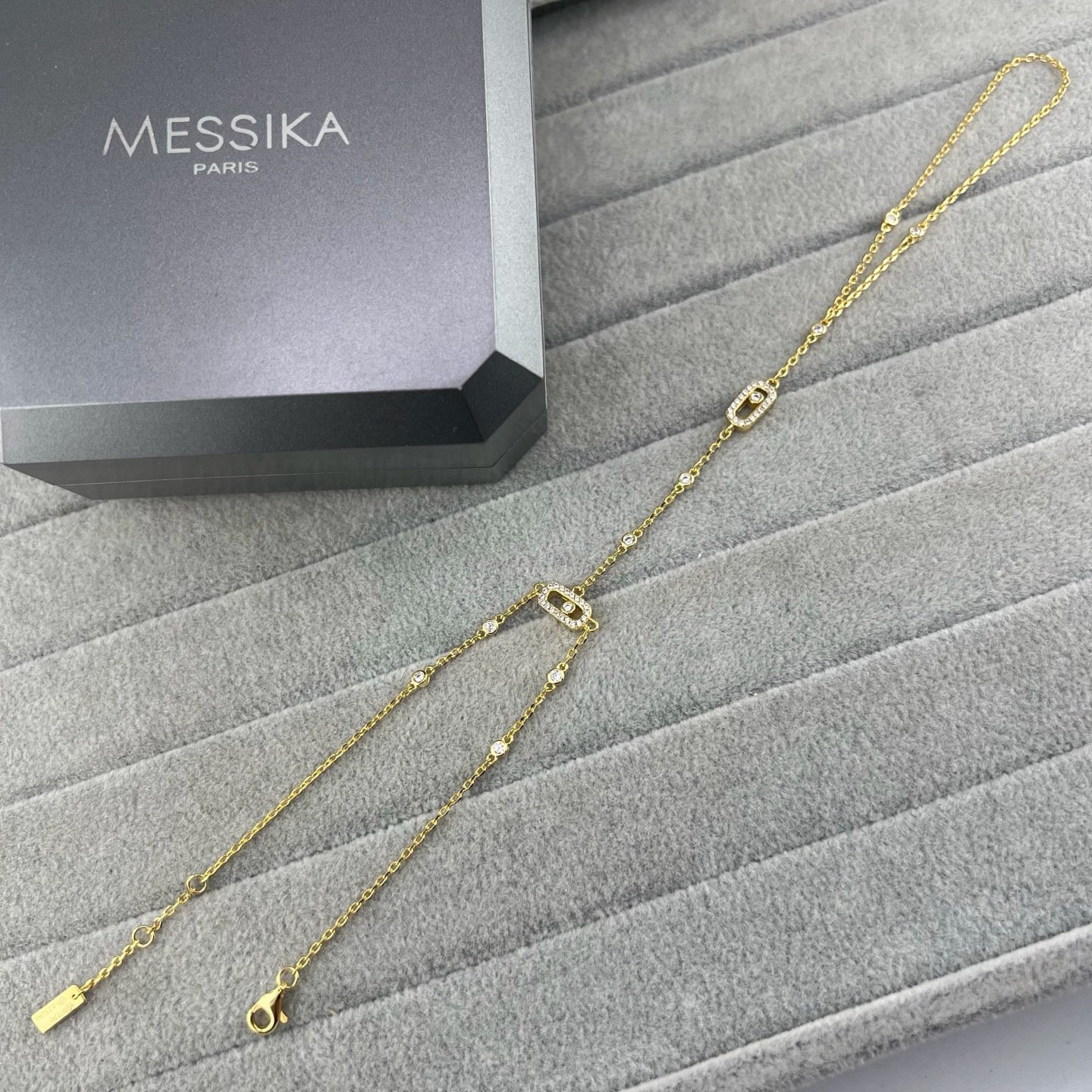 [Sprite Jewelry] Flexible Arm Chain Bracelet with Sliding Diamonds