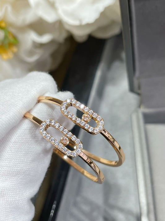 [Sprite Jewelry]Move Sliding‑Diamond Hoop Earrings