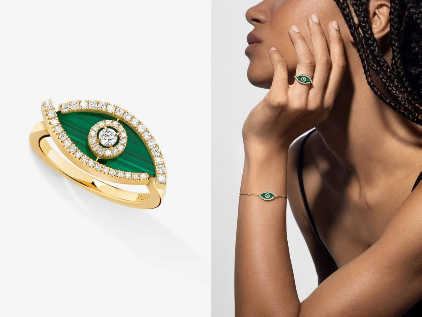 [Sprite Jewelry]Lucky Eye Malachite Ring