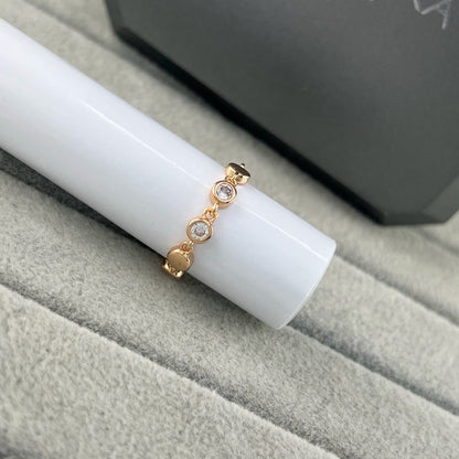 [Sprite Jewelry]Move Link Chain Ring with Two Moving Diamonds