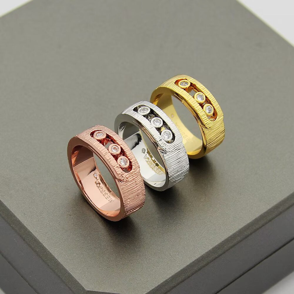 [Sprite Jewelry]Move Wide 3 Moving Diamond Men's Ring