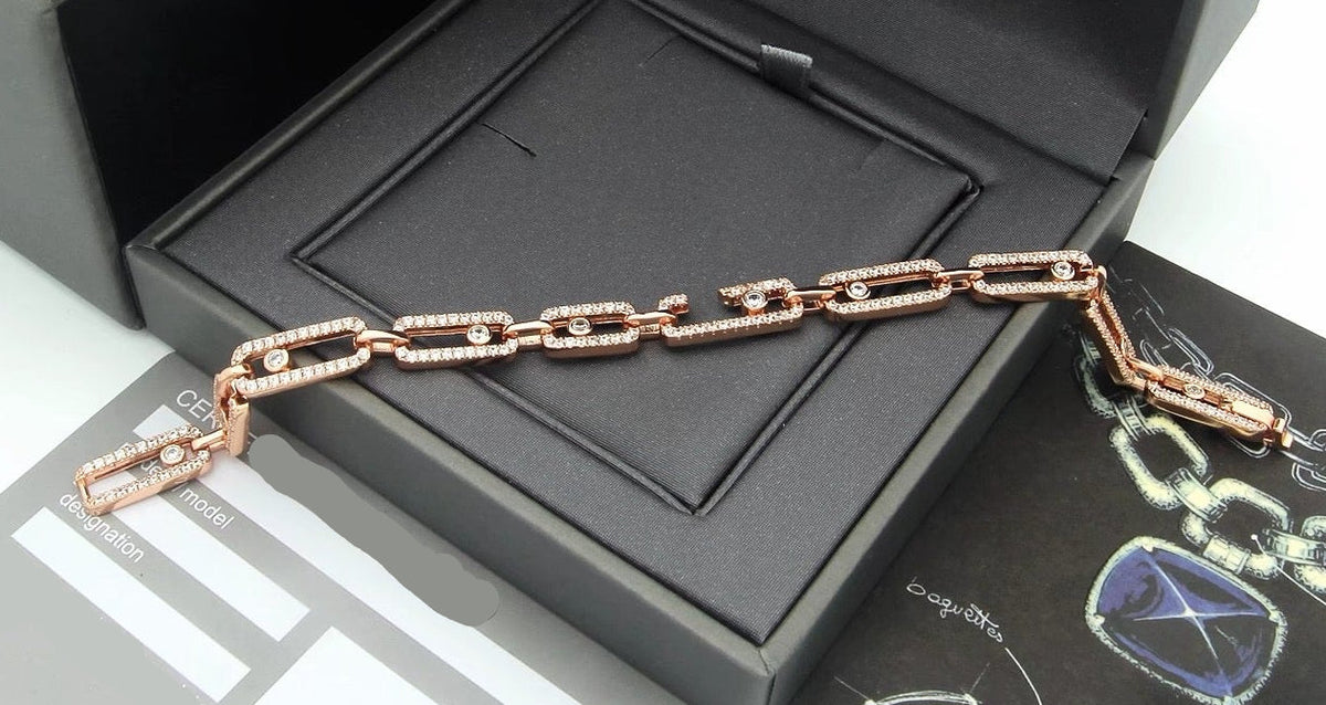 [Sprite Jewelry]Large Full Diamond Unisex Sliding Bracelet with Moissanite