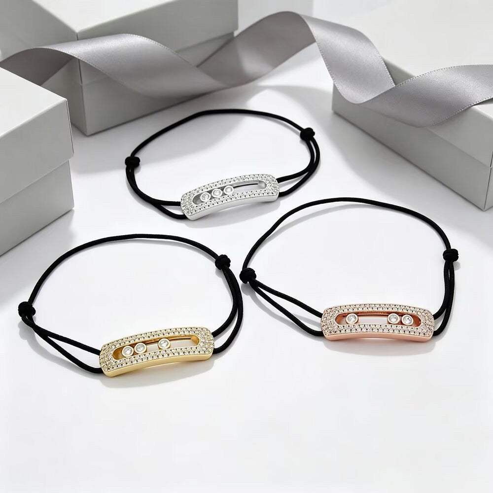 [Sprite Jewelry]Care(Large-4mm) pink cord pavé bracelet
