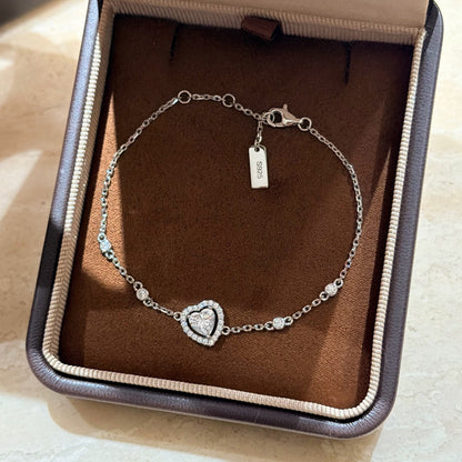 [Sprite Jewelry]Heart Sliding Diamond Bracelet