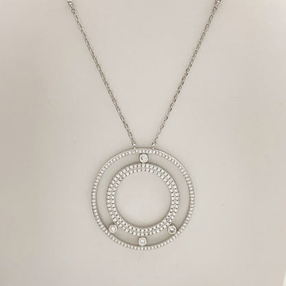 [Sprite Jewelry] Move Romane Pavé Diamond Sliding Circle Long Necklace