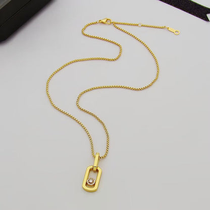 [Sprite Jewelry]So Move Paper‑Clip Sliding Diamond Necklace