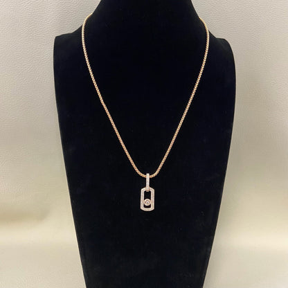 [Sprite Jewelry] So Move Diamond‑Set Paper‑Clip Sliding Necklace