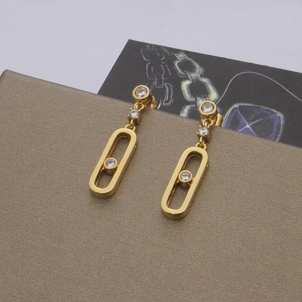 [Sprite Jewelry] Move Uno Drop Earrings, Movable Stone