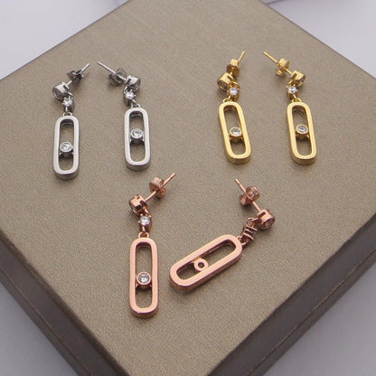 [Sprite Jewelry] Move Uno Drop Earrings, Movable Stone