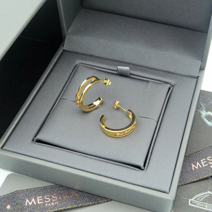[Sprite Jewelry] Move Double Hoop Earrings, 3 Movable Stones