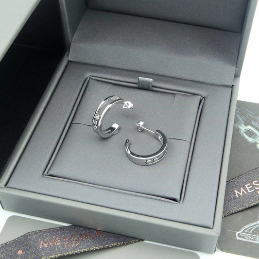 [Sprite Jewelry] Move Double Hoop Earrings, 3 Movable Stones