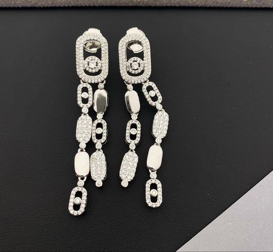 [Sprite Jewelry] Move Link Long Tassel Earrings, Movable Stones