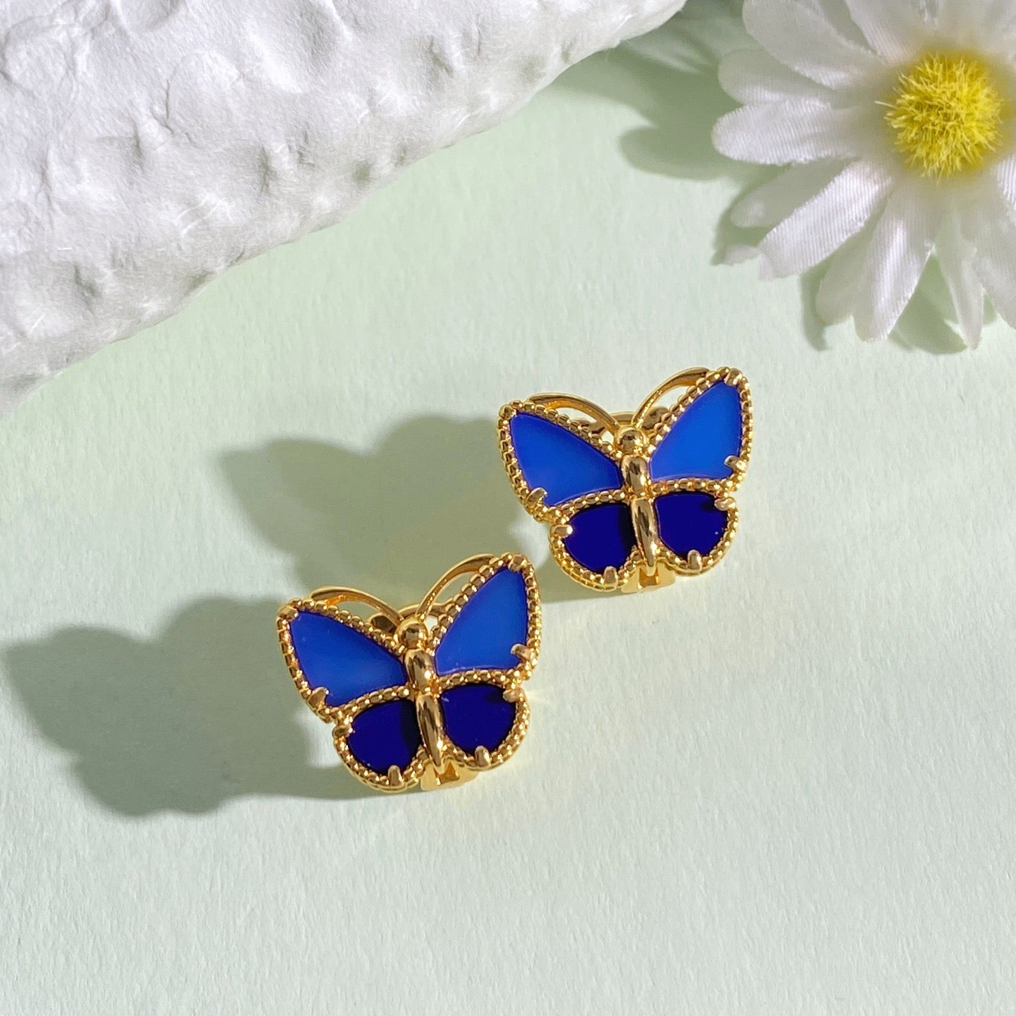 ¡®SpriteJewelry¡¯ Sweet Alhambra Butterfly Earstuds, Blue Chalcedony