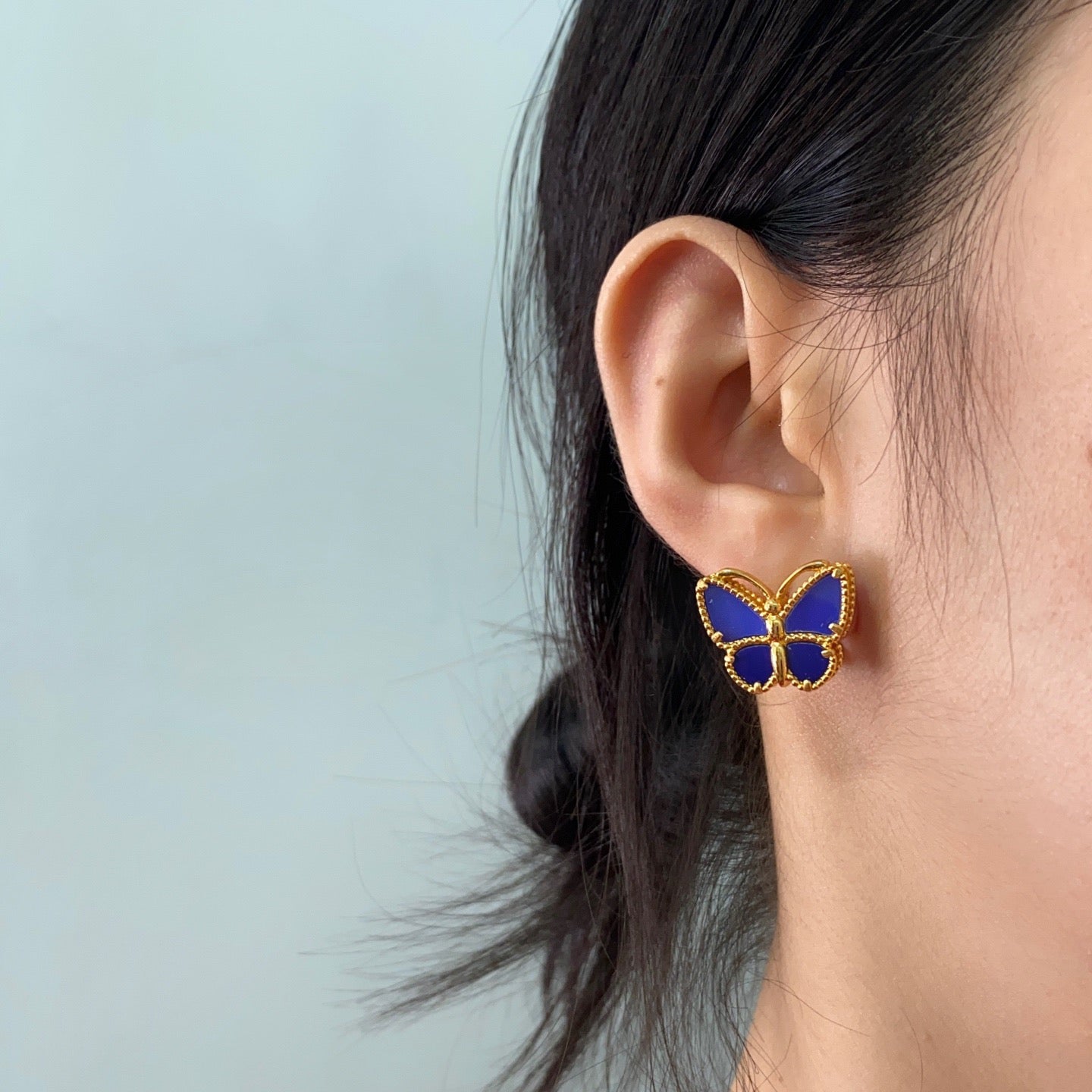 ¡®SpriteJewelry¡¯ Sweet Alhambra Butterfly Earstuds, Blue Chalcedony