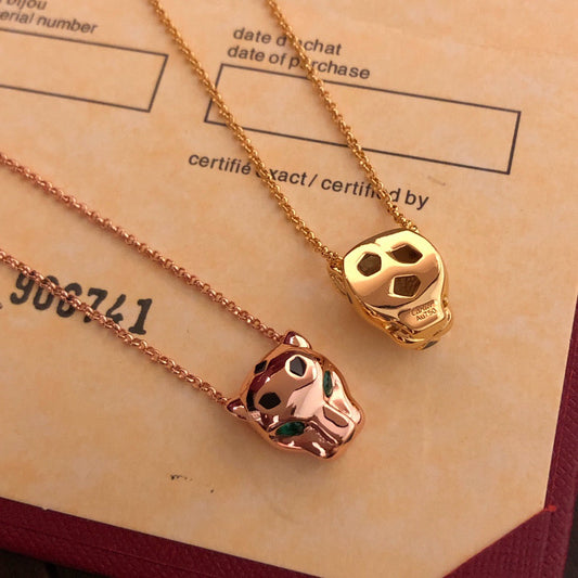 ¡®SpriteJewelry¡¯Panthère de  Pendant Necklace, Panther‑Head Motif, Emerald Eyes,