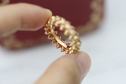 ¡®SpriteJewelry¡¯Double‑Row Spike Full‑Diamond Band Ring