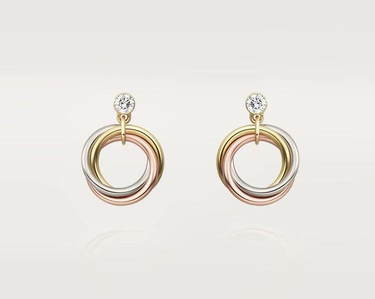 ¡®SpriteJewelry¡¯Interlocking Three‑Band Diamond Drop Earrings