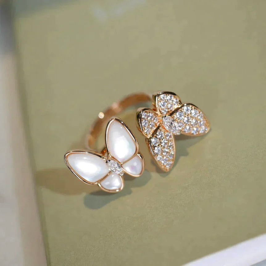 ¡®Sprite Jewelry¡¯TWIN BUTTERFLY DIAMOND MOP RING