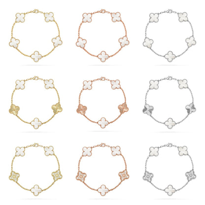 [Sprite Jewelry]New CLOVER WHITE PEARL MOP 5 MOTIF BRACELET COLLECTION