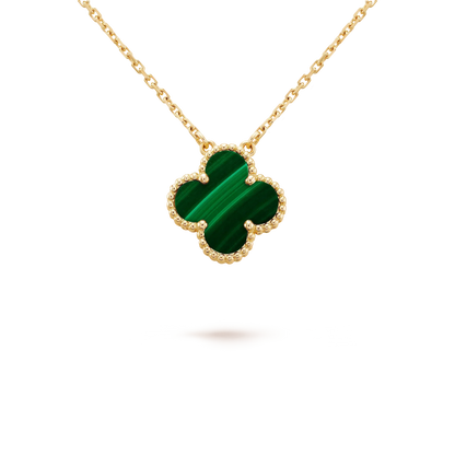 ¡®Sprite Jewelry¡¯CLOVER 15MM MALACHITE SINGLE FLOWER  NECKLACE