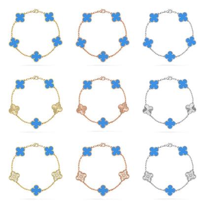 [Sprite Jewelry]New CLOVER 5 MOTIF BLUE AGATE BRACELET COLLECTION
