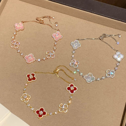 ¡®Sprite Jewelry¡¯CLOVER 5 MOTIF PINK BLUE RED WHITE BRACELET